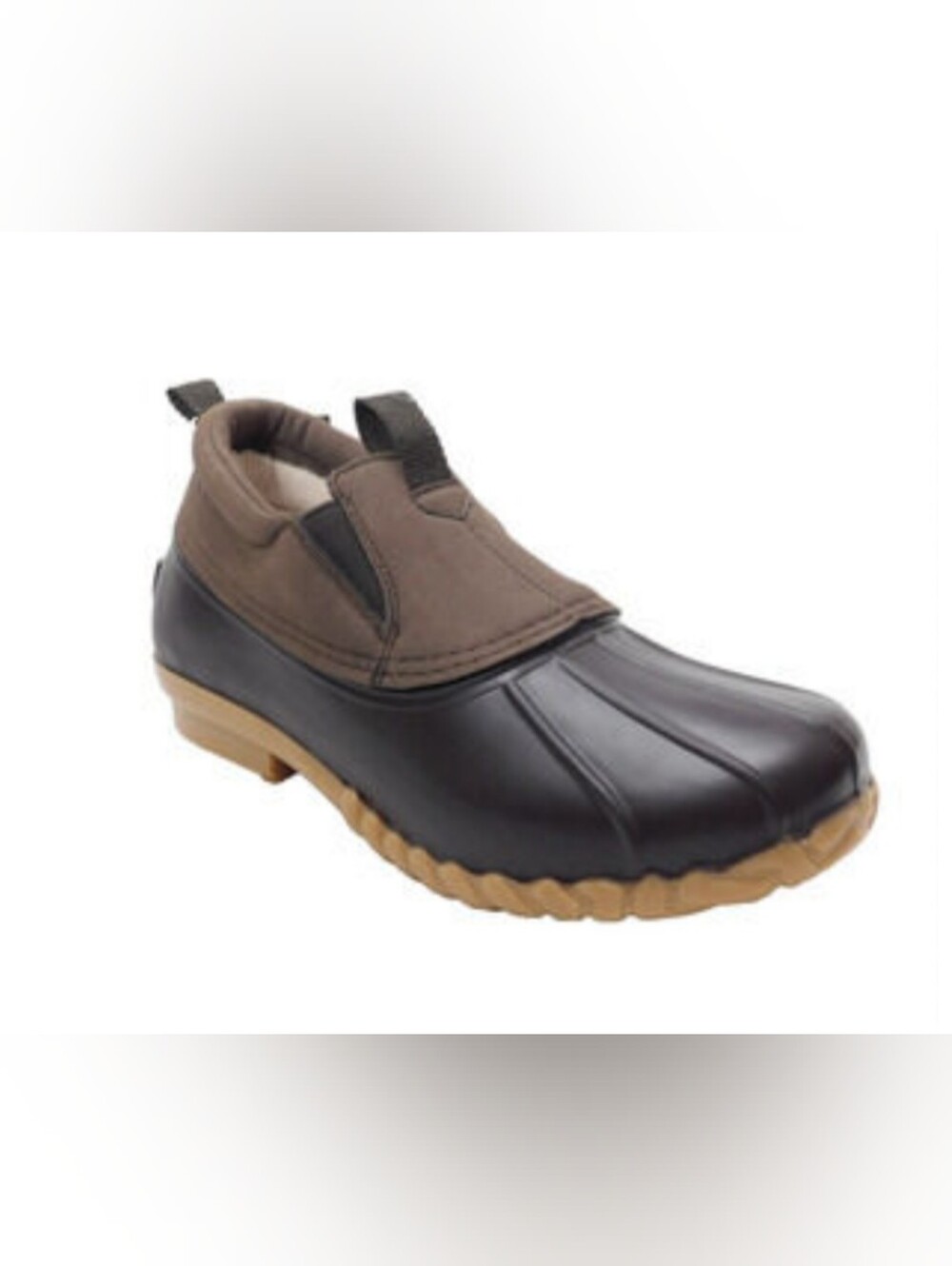JBU Brown and Black Waterproof Slip-On Duck Boots 9M